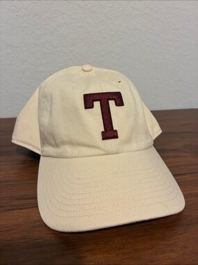 Texas A&M Cream Baseball Hat with Maroon 'T' Embroidery